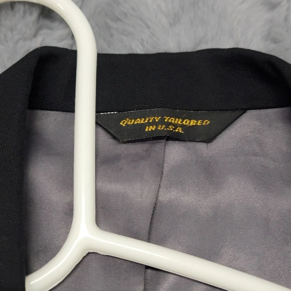 Vintage Christian Dior Tuxedo Jacket Mens 43R Black Satin Notch Lapel USA Formal